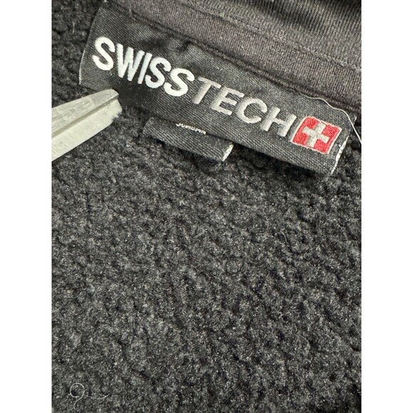SWISSTECH Full Zip Sweater Jacket Black Heather Zipper Pockets Large Cozy Casual - Picture 4 of 10